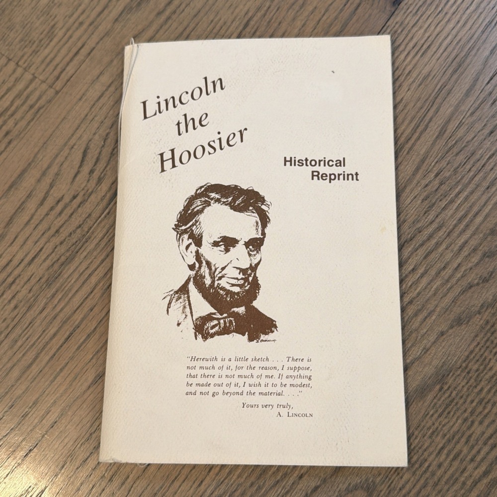 Lincoln The‎ Hoosier -The Indiana Lincoln Union 1927 Reprint Like New Rare